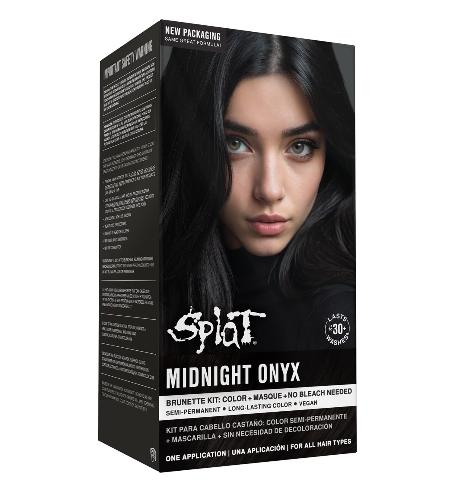 Splat Midnight Onyx dye bottle for bold jet-black color