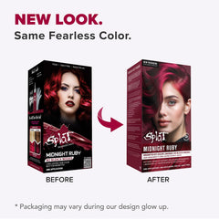 Splat Midnight Ruby dye kit display packaging for easy setup.