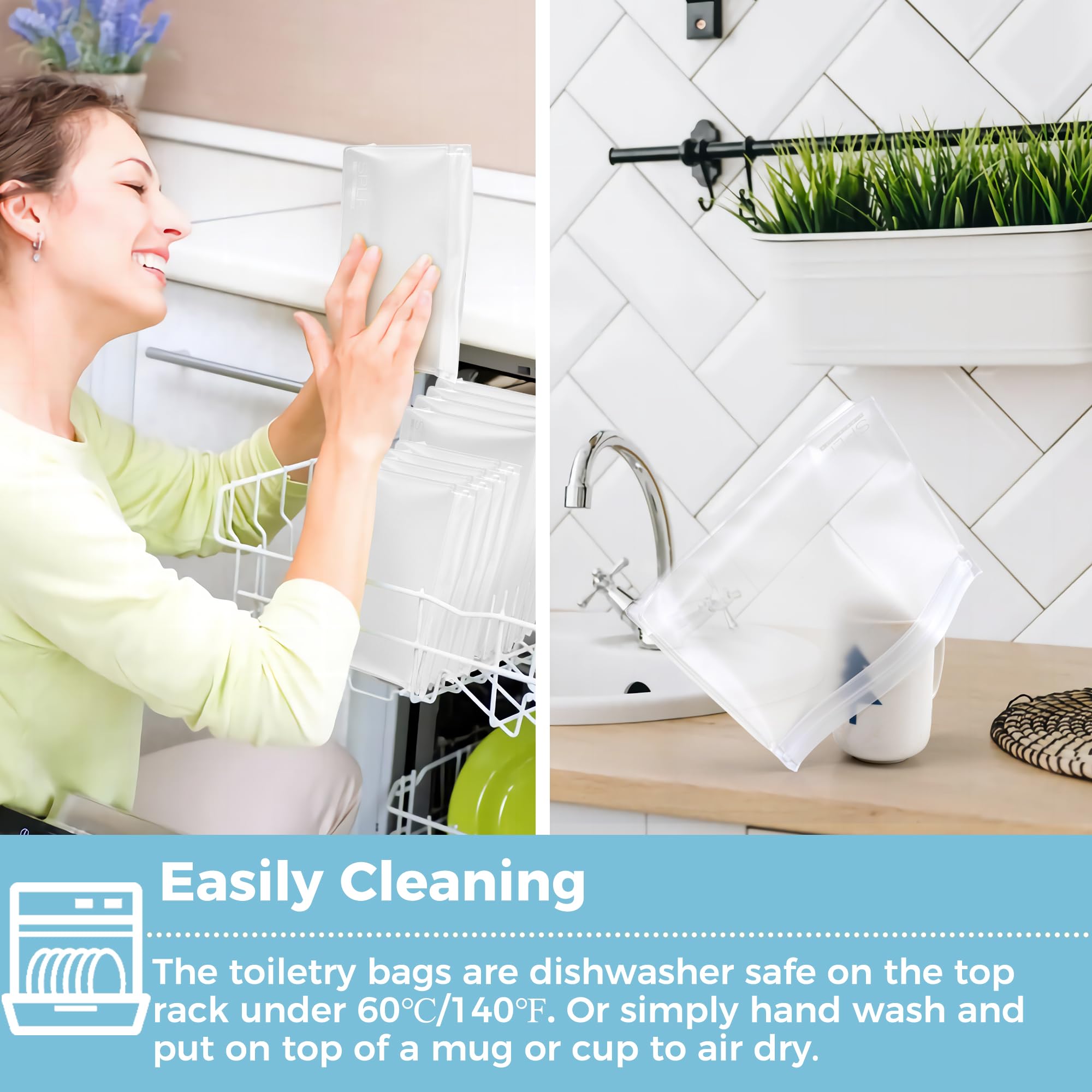 SPLF BPA-free PEVA material offers safe, durable travel storage.