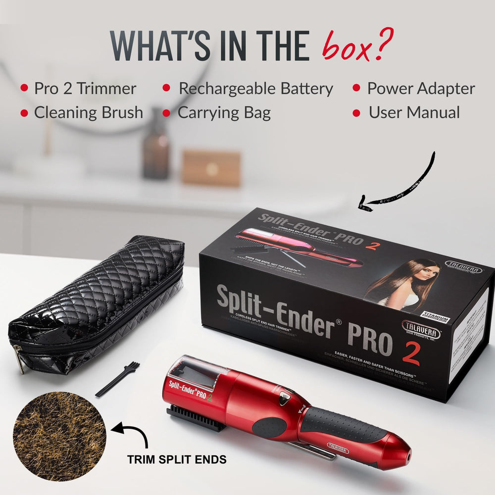 Close-up of quarter inch trim setting on Split-Ender Pro 2 for precise ends.