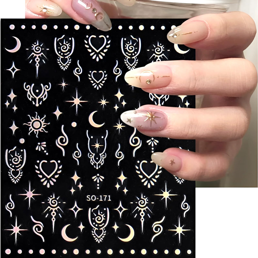 SPLOCUDU brillos-oro-luna-arte-uñas para diseños festivos.