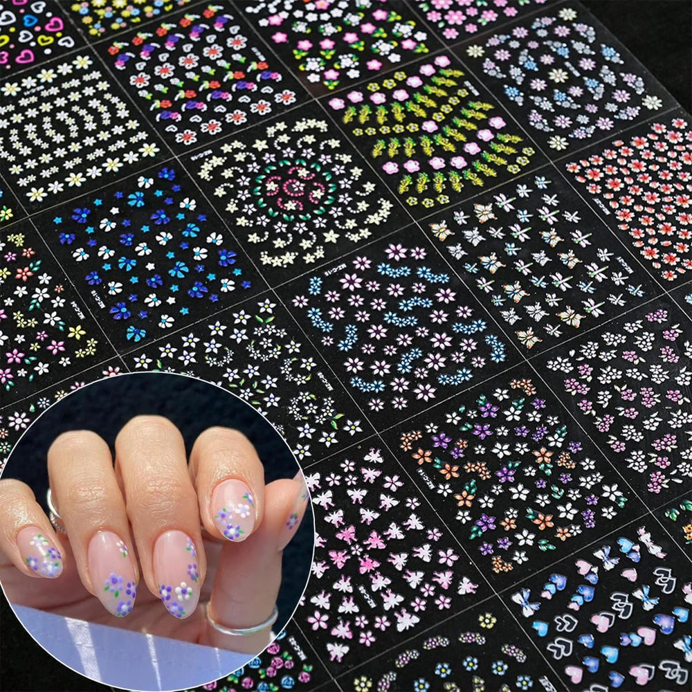 SPLOCUDU cherry blossom nail sticker adds delicate blossom accents.