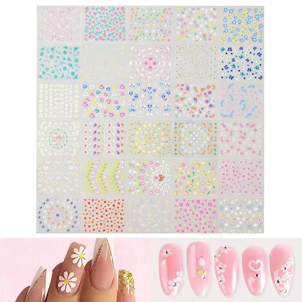 SPLOCUDU daisy floral decal brings fresh spring charm to nails.