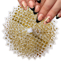 SPLOCUDU gold star line 3D nail stickers for easy, salon-quality at-home nail art.