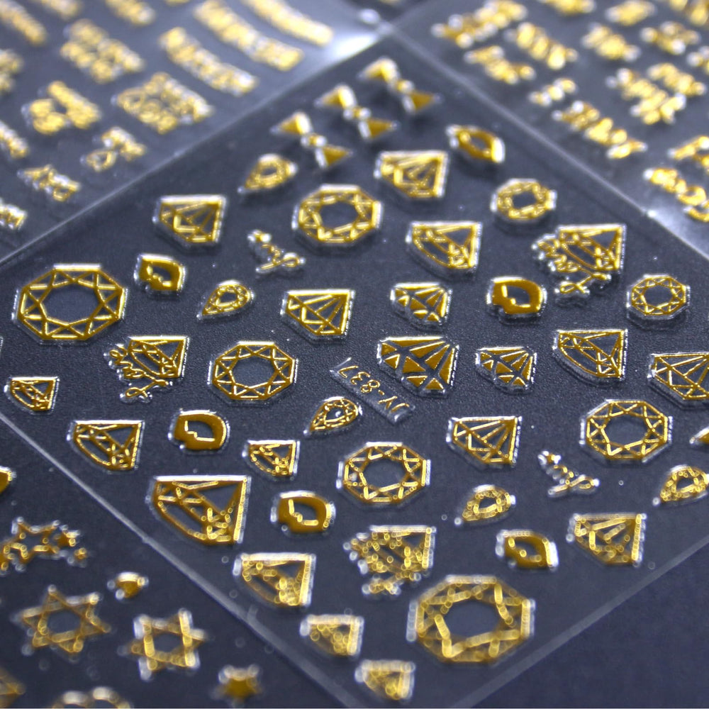 SPLOCUDU pegatinas doradas con estrellas y líneas para uñas modernas