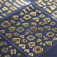 SPLOCUDU pegatinas doradas con estrellas y líneas para uñas modernas