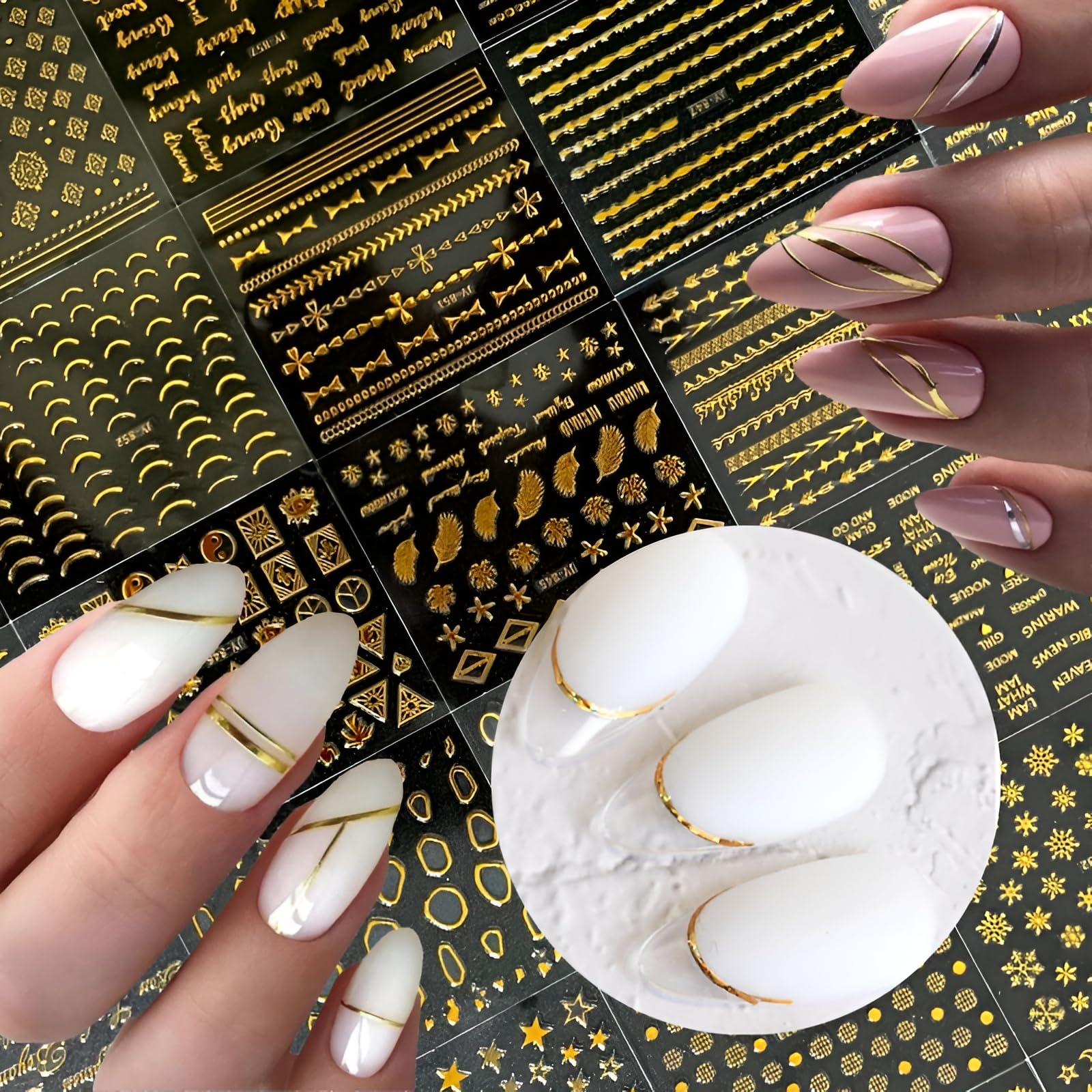 SPLOCUDU hojas doradas para uñas con acabado brillante y duradero