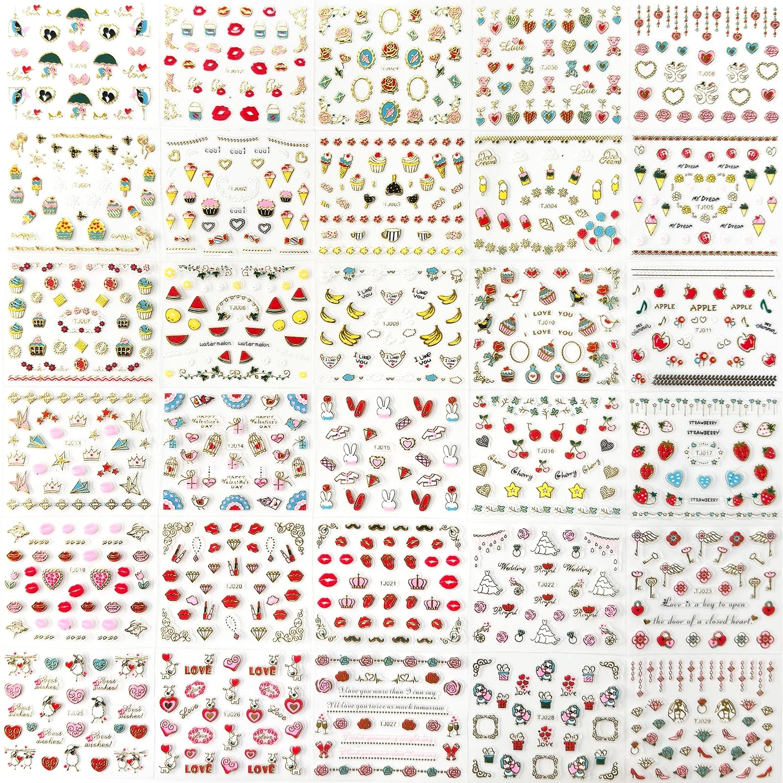 SPLOCUDU 3D self adhesive nail stickers simplify nail art
