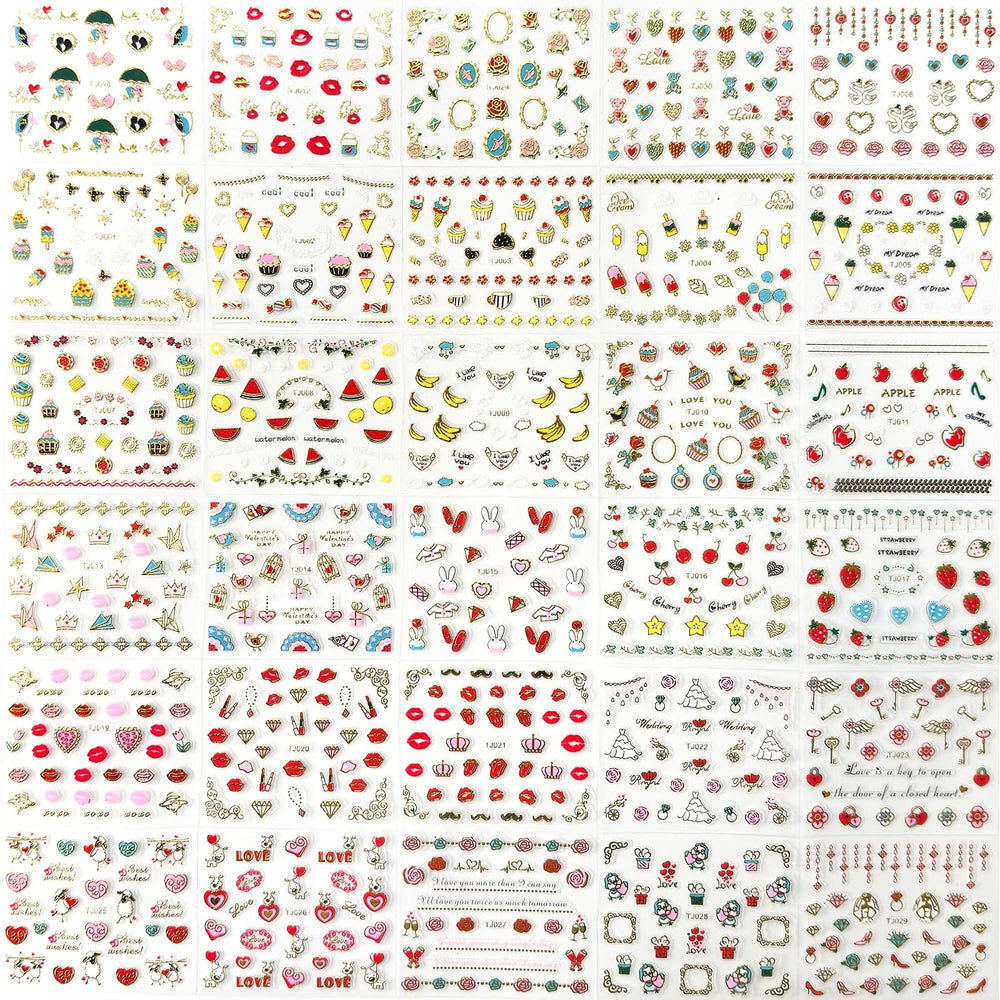 SPLOCUDU 3D self adhesive nail stickers simplify nail art