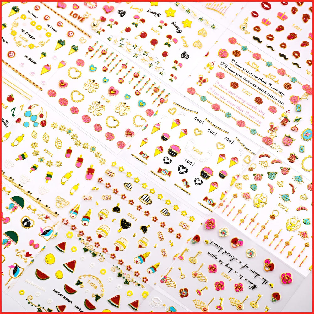 SPLOCUDU strawberry design decals for playful nail art