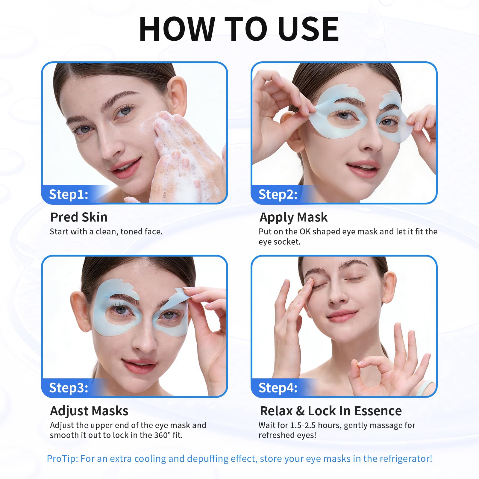 SPODARE OK Shape Eye Masks translucent hydrogel reveals collagen core after use.