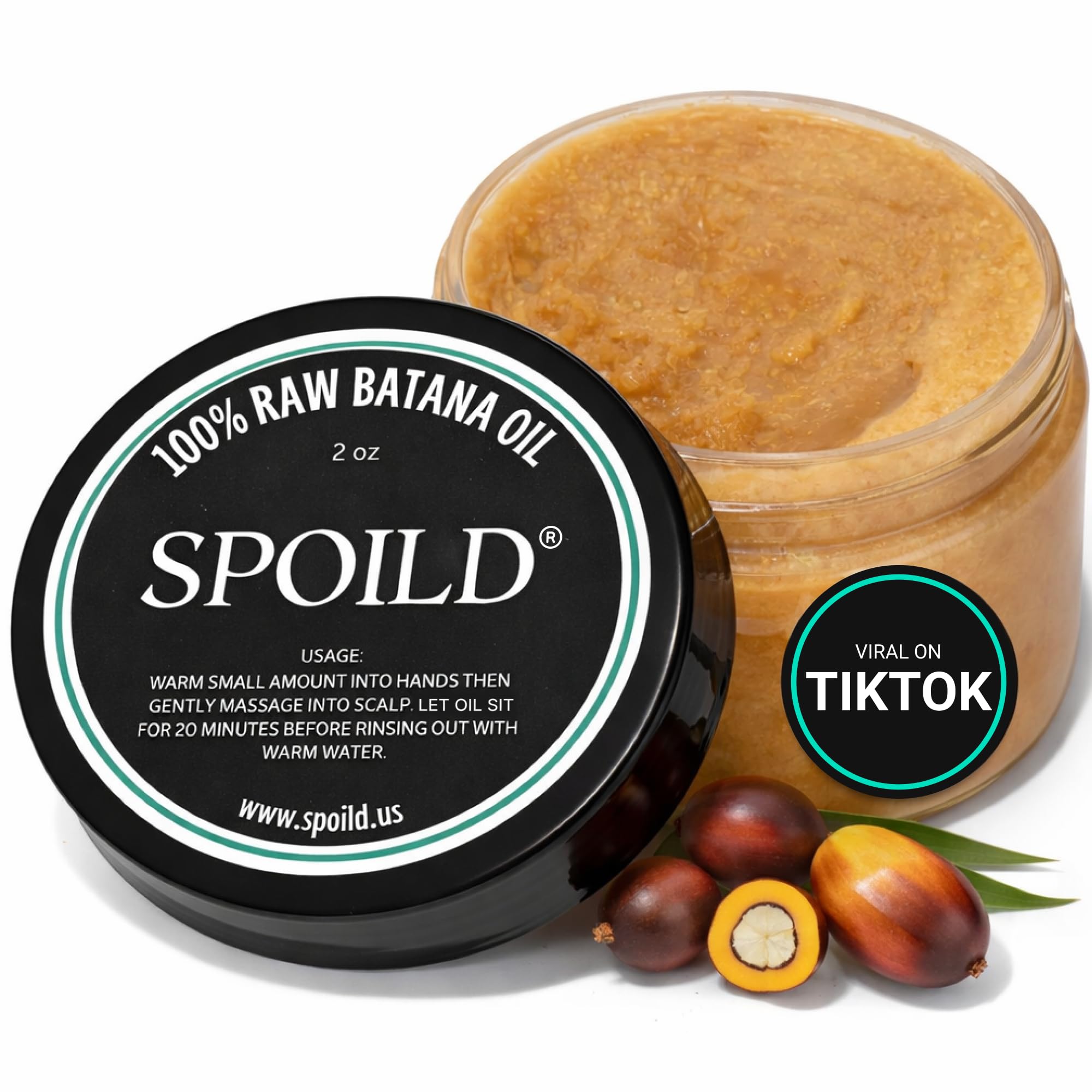 Spoild Batana oil bottle pour for easy scalp application and quick styling.