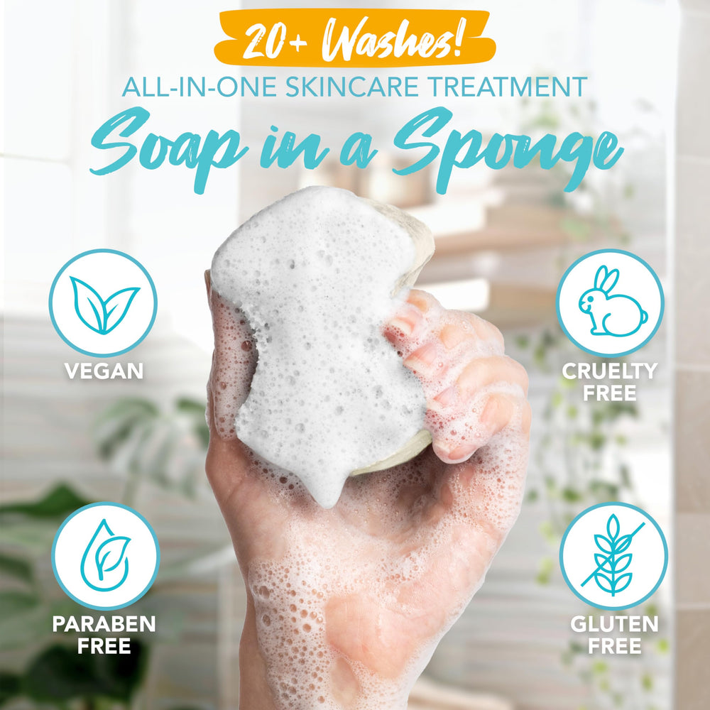 Spongeables Dual-Textured Exfoliating Side targets rough skin for smoother feet.