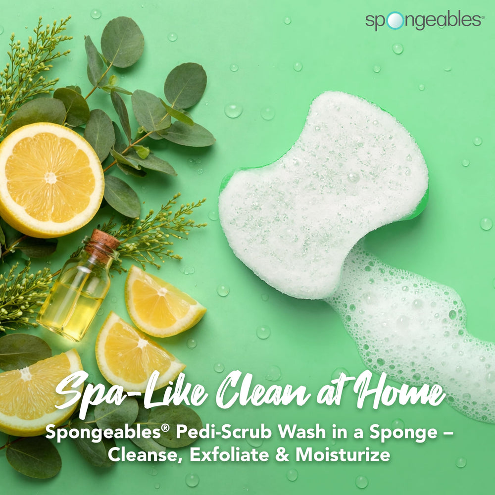 Spongeables Pedi Scrub dual texture smoothing side for cleansing