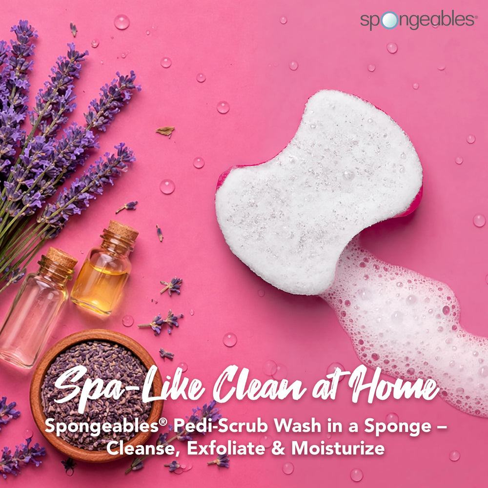 Pedi Scrub Lavender sponge with smooth side for cleansing and hydration