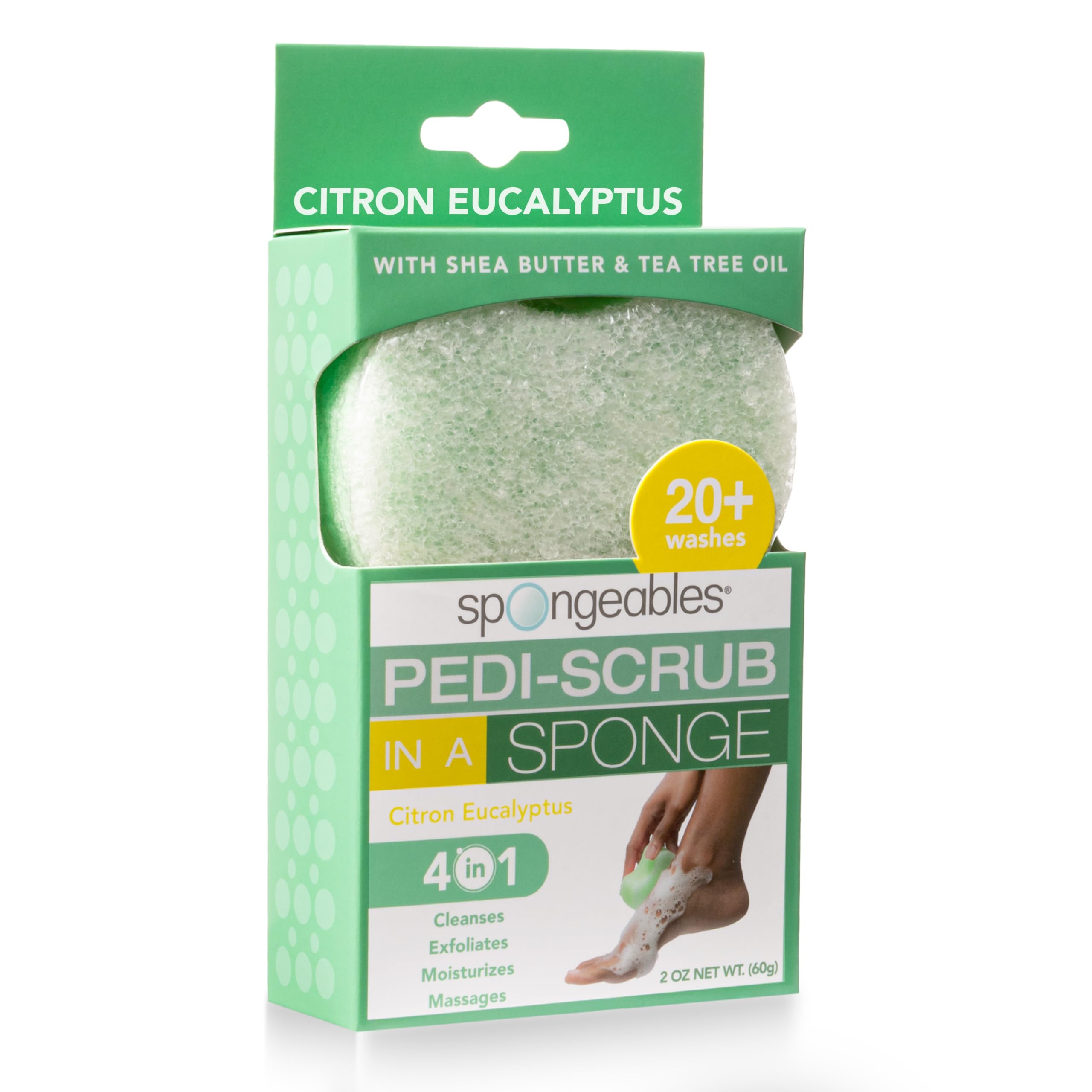 Spongeables Pedi Scrub foot exfoliating sponge for foot cleansing