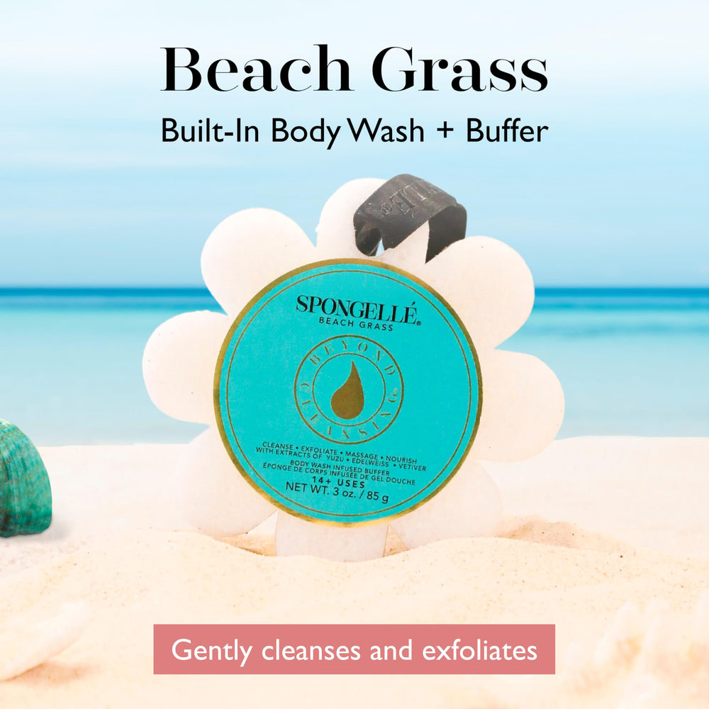SPONGELLÉ Beach Grass Wild Flower con gel incorporado para limpieza completa