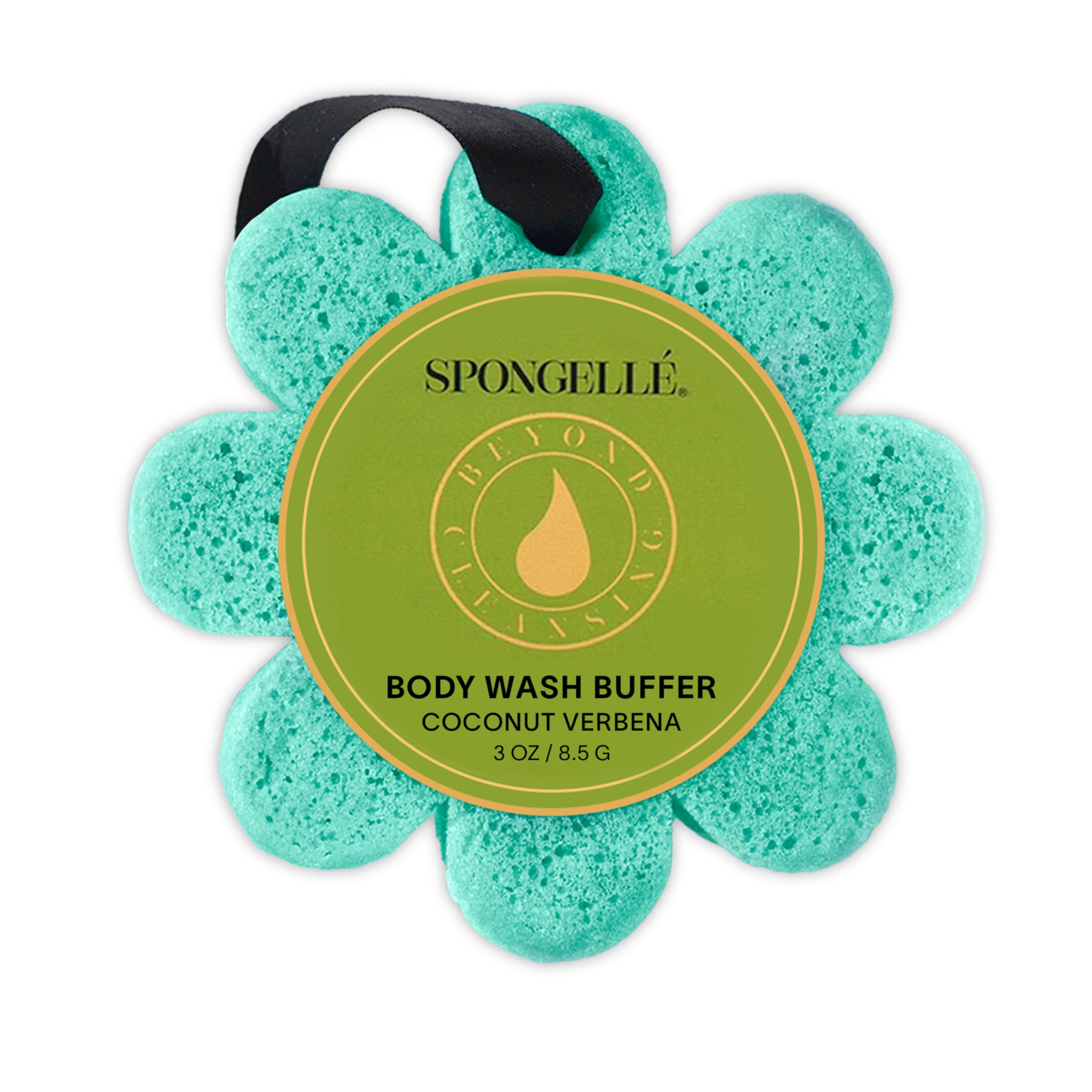 Esponja SPONGELLÉ Coco Verbena con esponja de baño para limpieza suave y exfoliación.