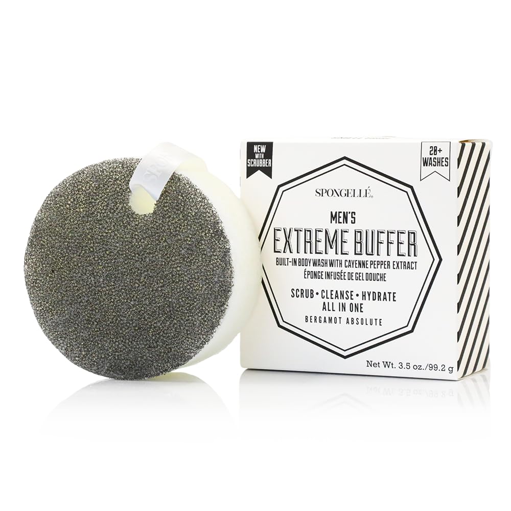 SPONGELLÉ Extreme Buffer: textura exfoliante para piel suave tras la ducha.