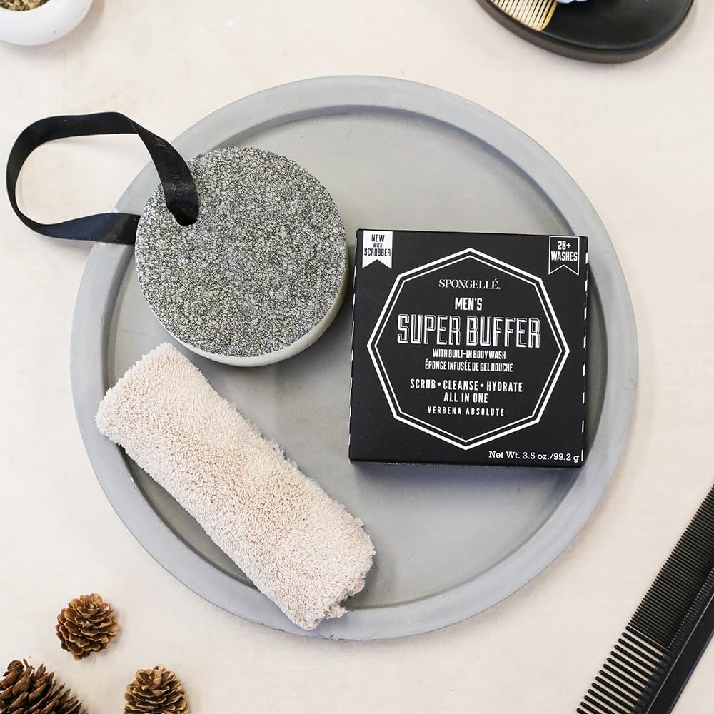 SPONGELLÉ Hombre Buffer: esponja en forma de flor con exfoliación suave.