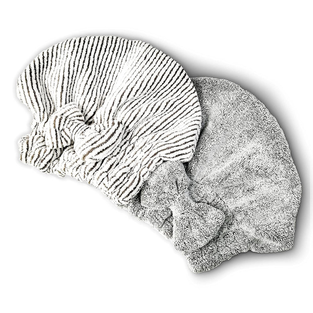 SportMore toalla de microfibra para cabello con rayas, secado rápido y suave al tacto.