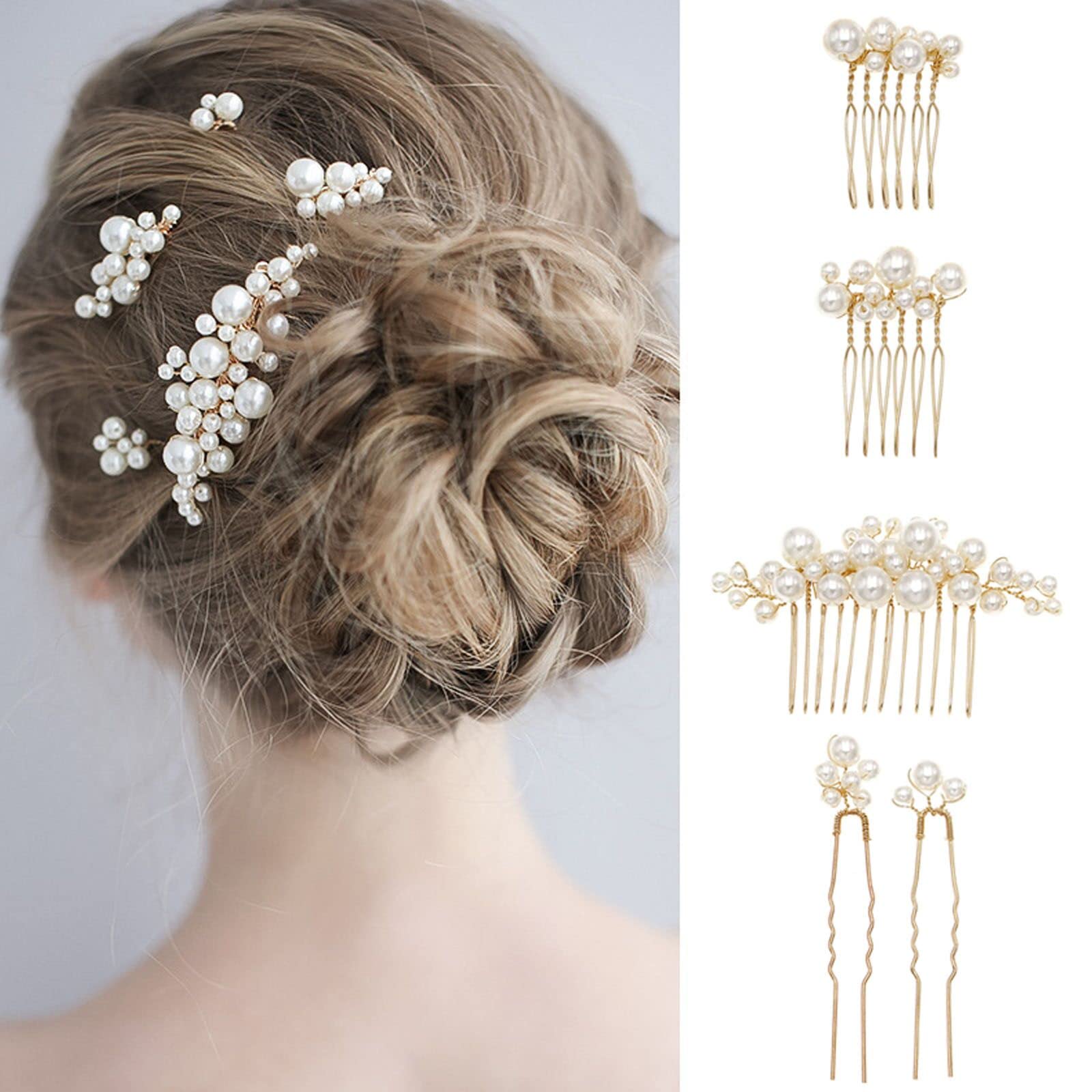 Sppry accesorio de pelo con perlas para peinado romántico.