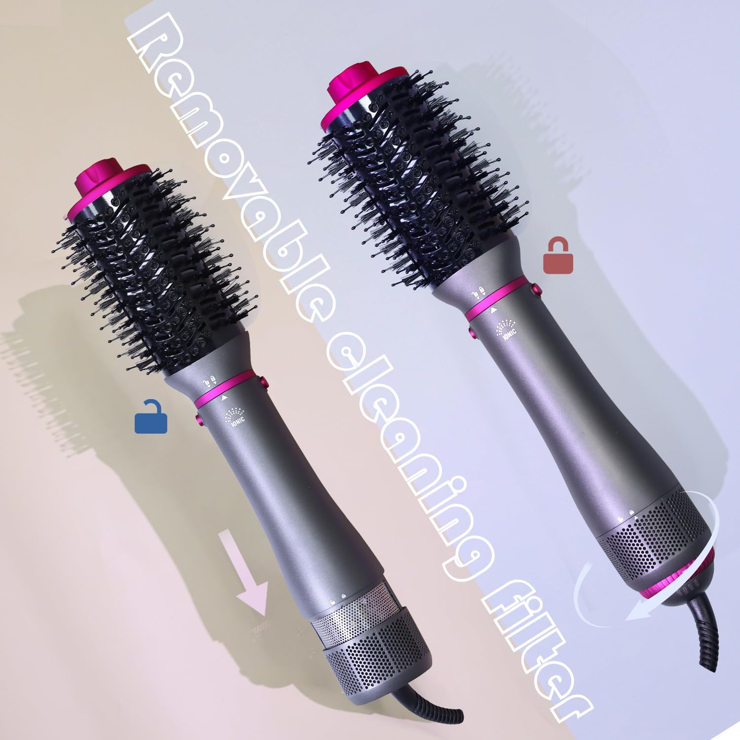 SPPZCUR straightening brush delivering smooth, shiny results