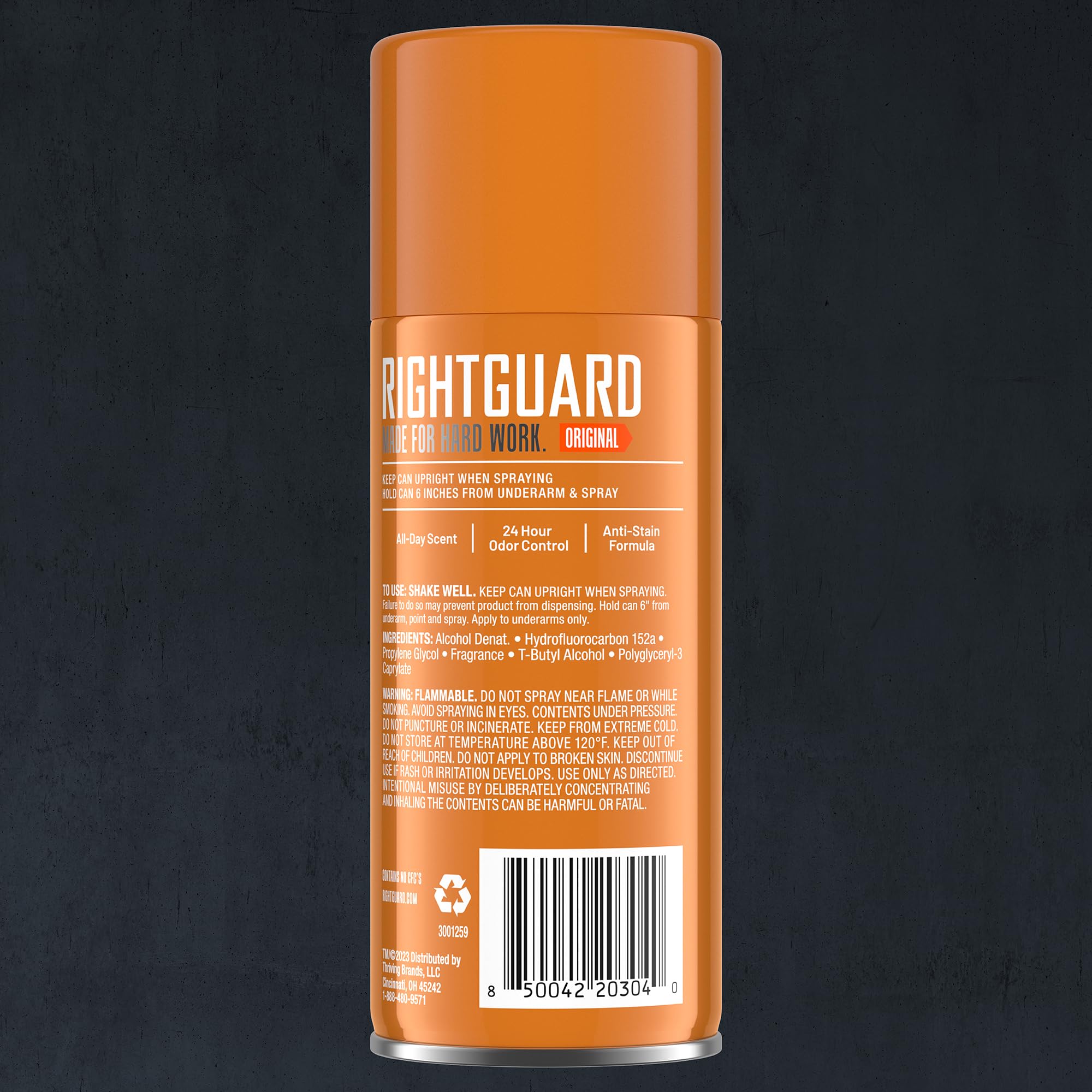 Spray de Right Guard Sport Original con secado rápido para uso inmediato.