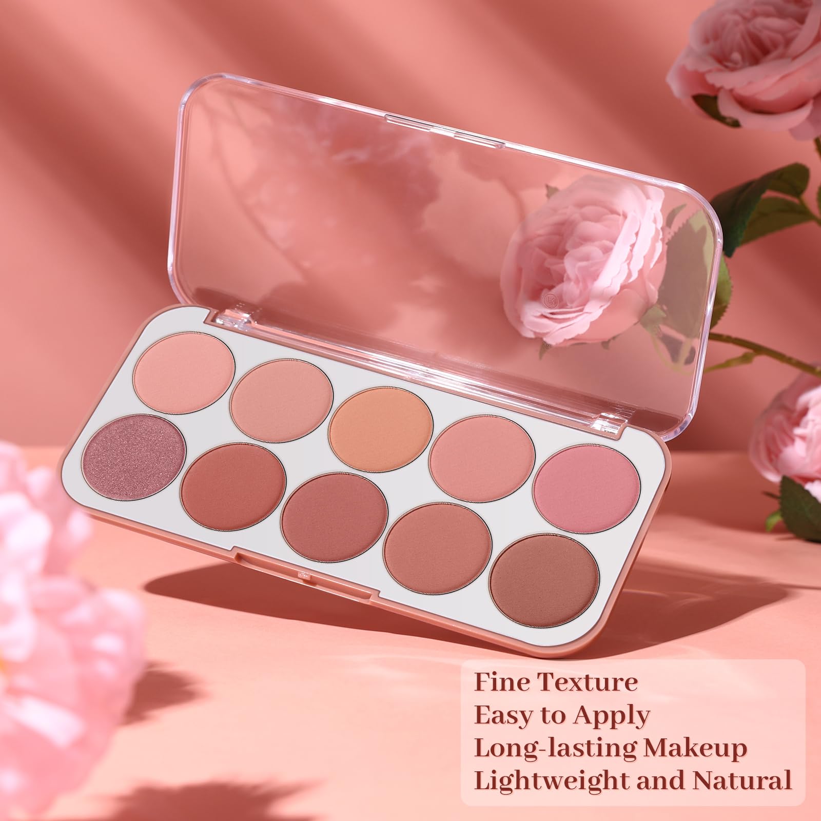Applying the blush with brush demonstrates effortless application
