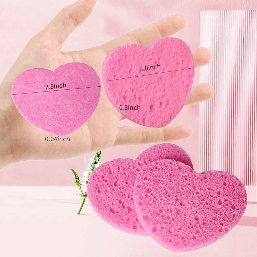 Spunspon close-up of heart-shaped sponge highlighting comfortable grip.