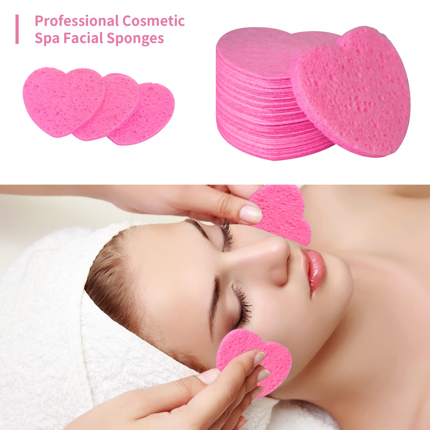 Spunspon natural wood-pulp cellulose sponge with soft texture for skin-friendly use.