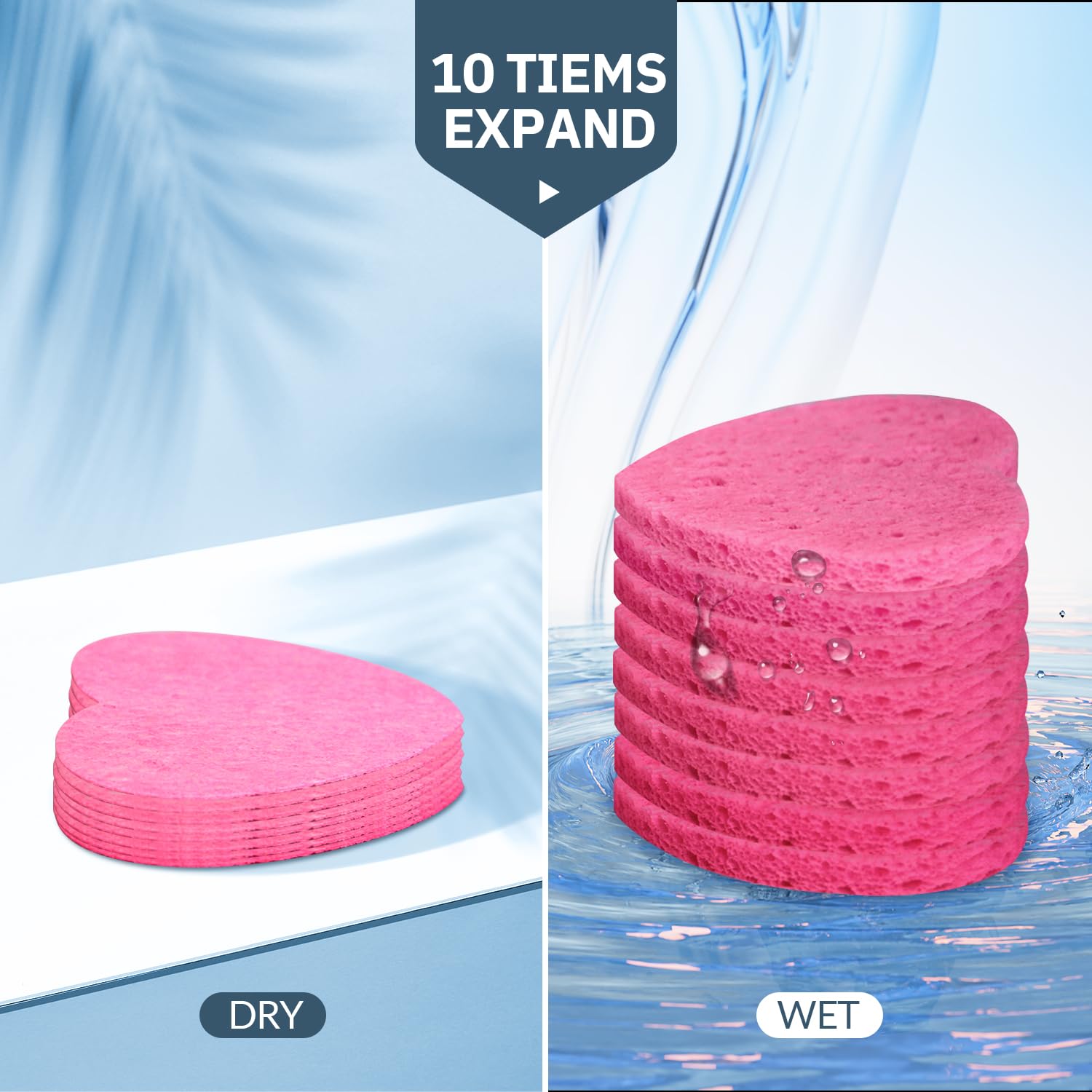 Spunspon palm-size sponge ideal for daily cleansing and makeup removal.