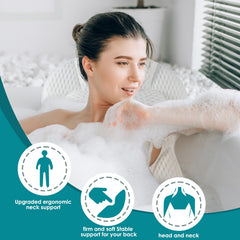 SQLHM bath pillow neck-shoulder contour eases pressure for a calmer bath.