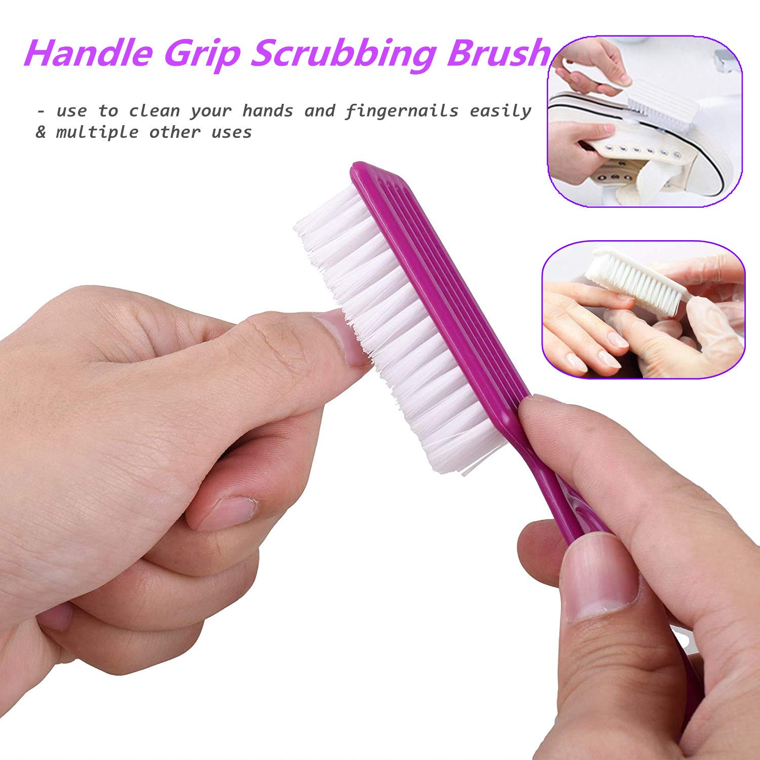 SQULIGT blue handle grip nail brush for quick DIY cleaning on travels.
