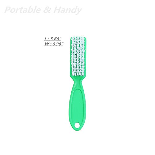SQULIGT pink handle grip nail brush helps reach nails and toes with ease.