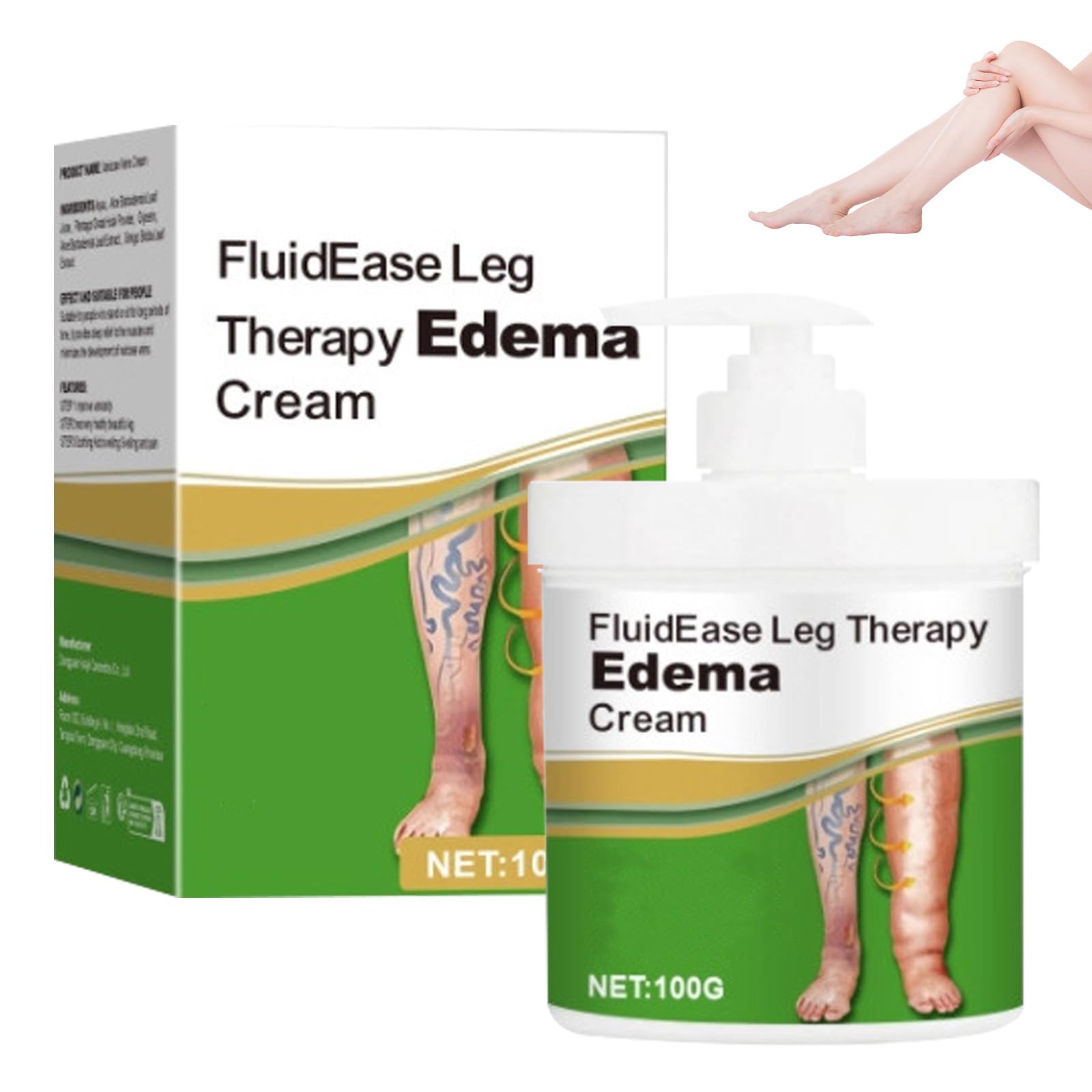 SQZRAN FluidEase crema terapéutica para piernas, hidratación y suavidad.
