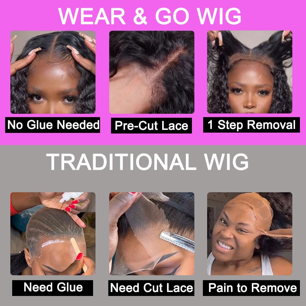 Srakuw 4x4 Lace Closure Wig 14inch with seamless parting options.