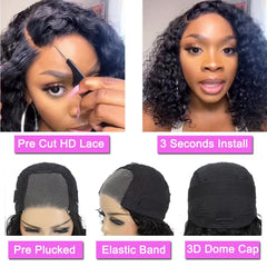 Srakuw Human Hair Curly Wig 14inch highlights natural curls and easy upkeep.