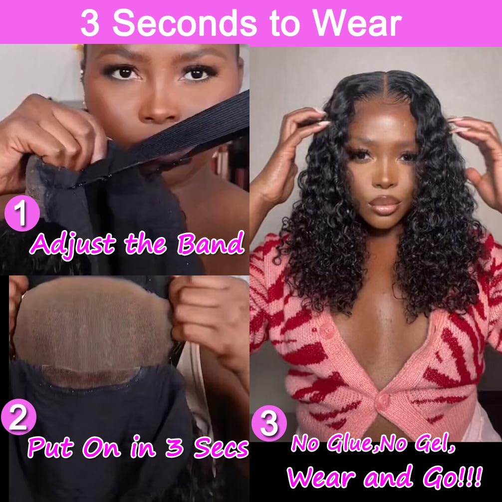 Srakuw Water Wave Bob Wig 14inch shows voluminous texture and versatility.