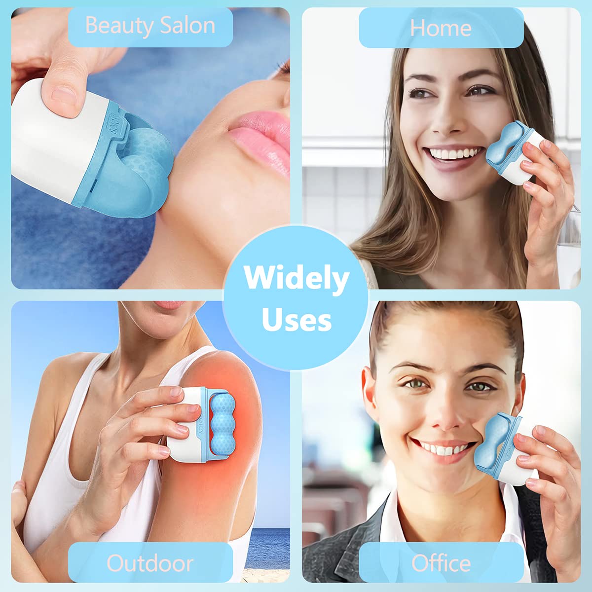 SRAVON Ice Roller cools skin after sun exposure for refreshed look.