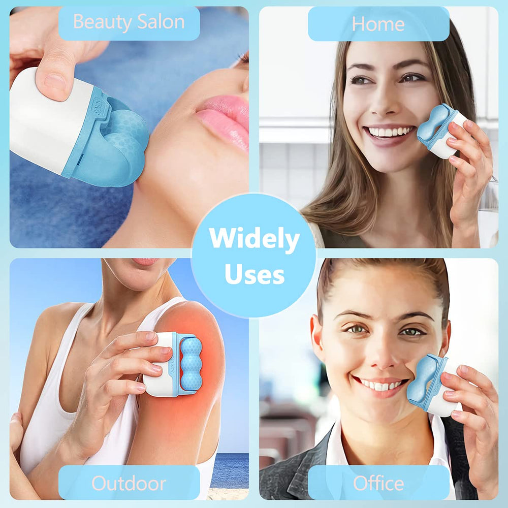SRAVON Ice Roller cools skin after sun exposure for refreshed look.