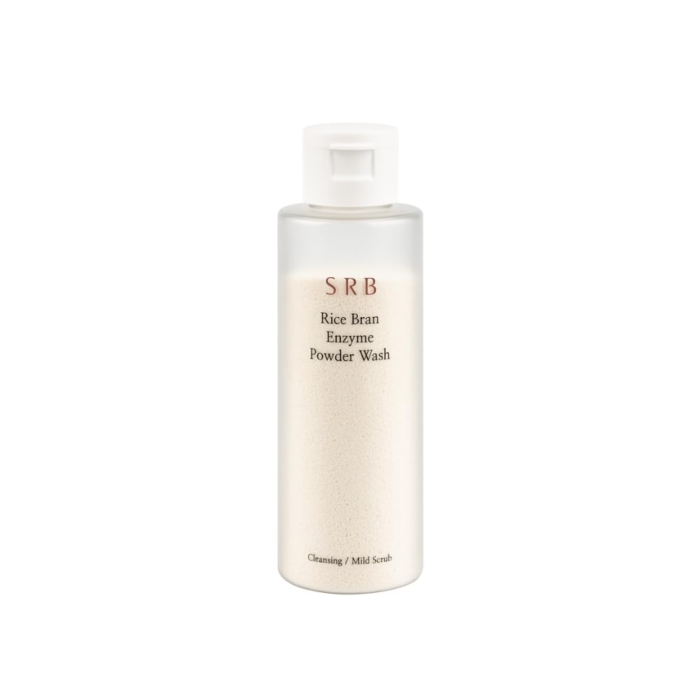 SRB Stabilized Rice Bran Enzyme Powder Wash texture close-up showing gentle exfoliation