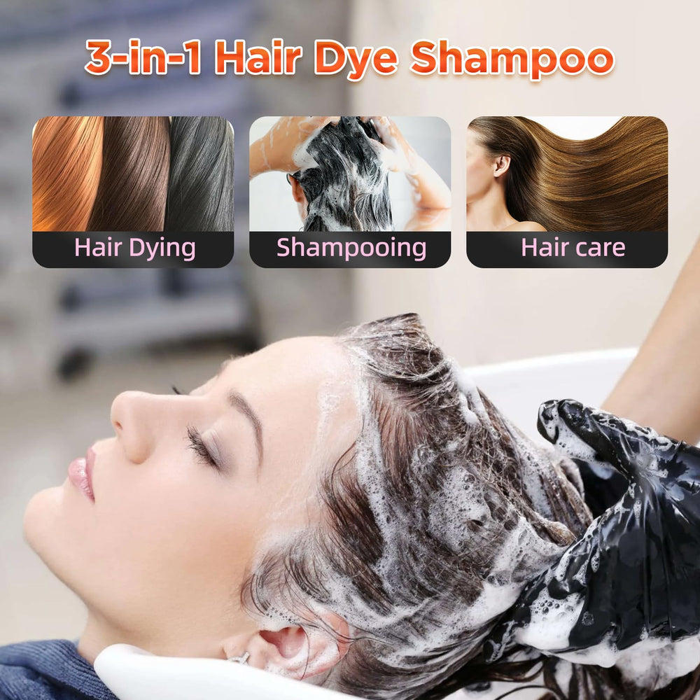 SROLM dye shampoo application lather demonstrates easy 15-minute process.