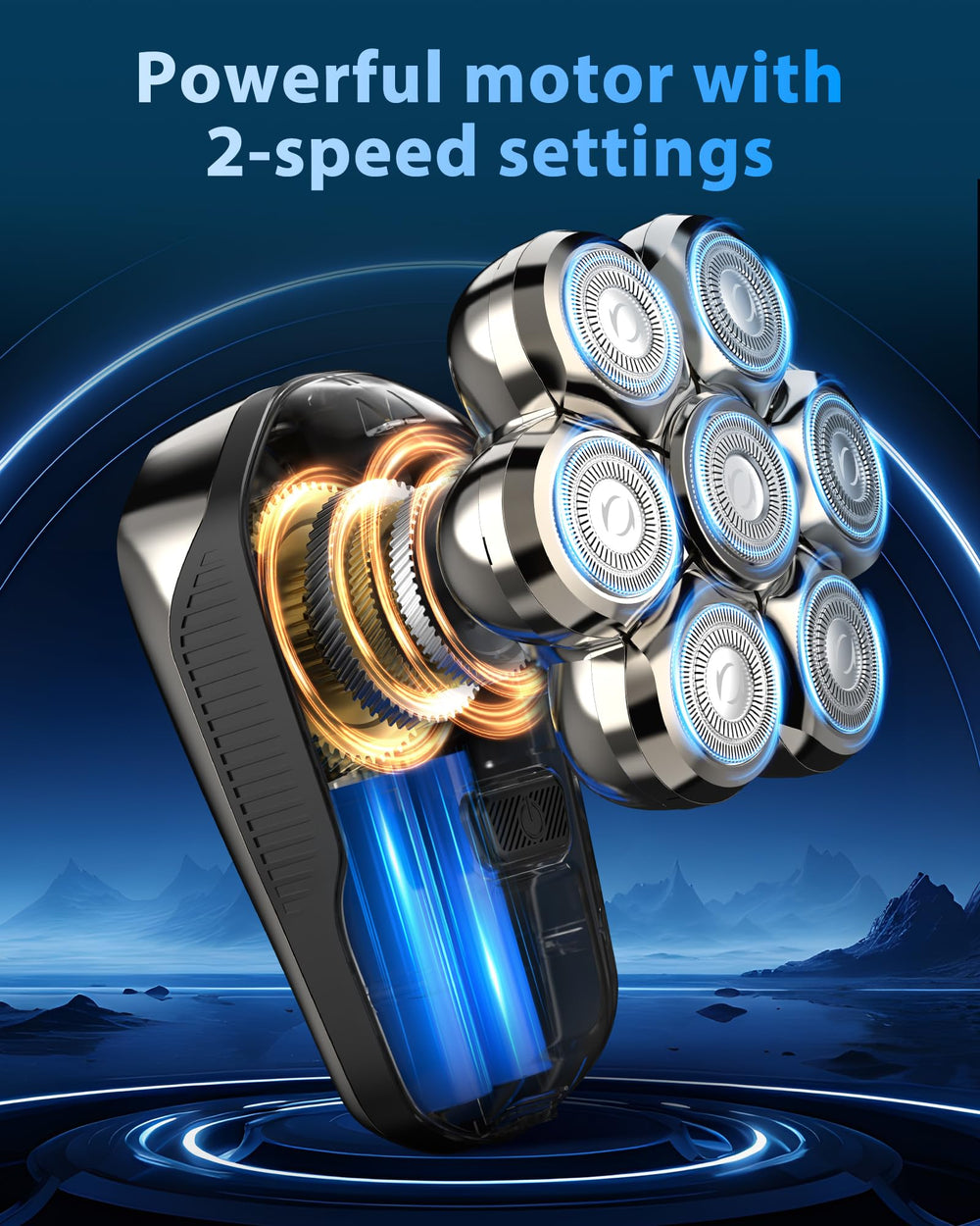 SROT 8500RPM motor handles thick hair with two-speed options