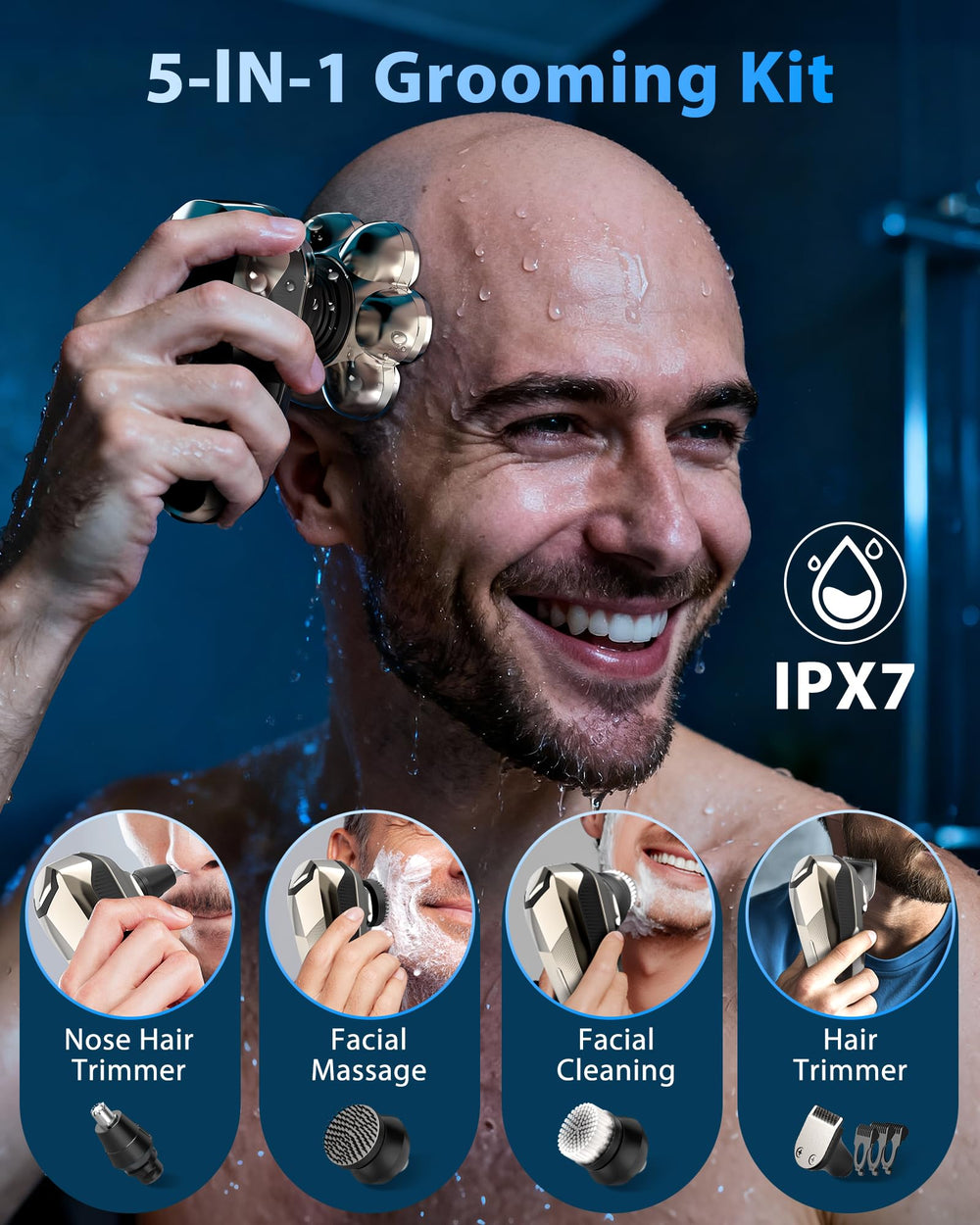 SROT IPX7 waterproof shaver ideal for dry or wet shaving and easy cleaning