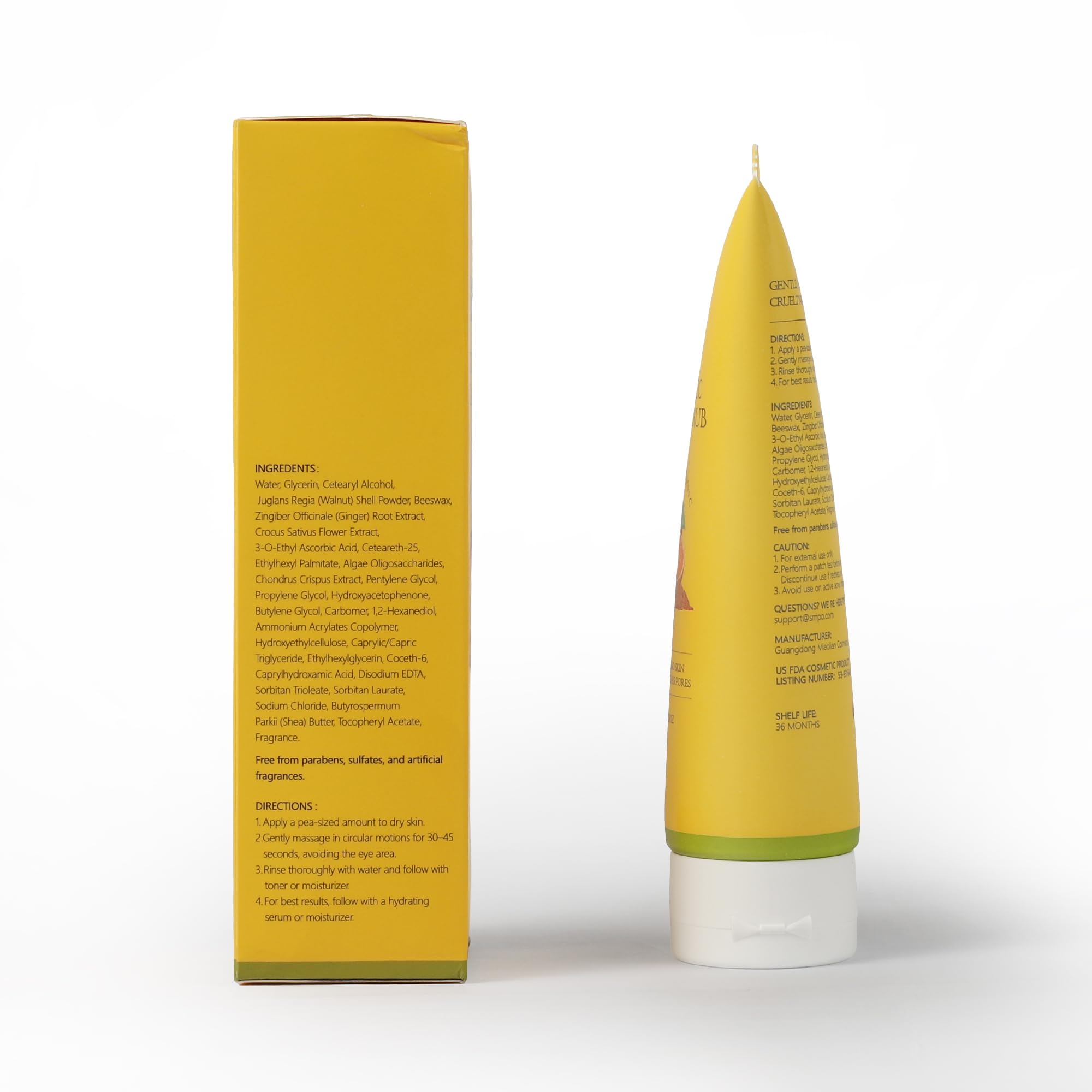 Srripo exfoliante facial acabado suave, brillo natural tras uso.