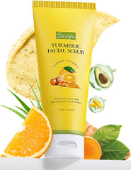 Srripo exfoliante facial vit C curcuma en bote, limpia suavemente.