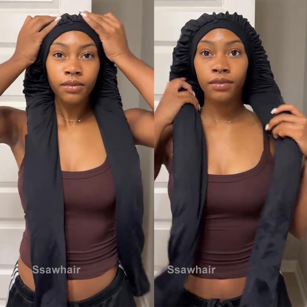 Ssawhair Bonnet protección suave del cabello durante la noche