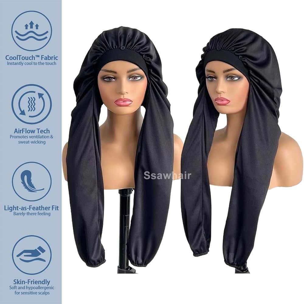 Ssawhair Bonnet tejido de malla aireado para dormir