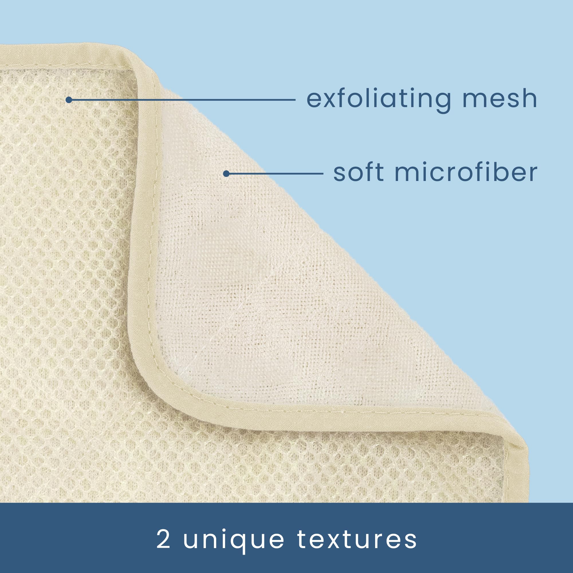 S&T INC exfoliating washcloth dual body side close-up for efficient cleansing.
